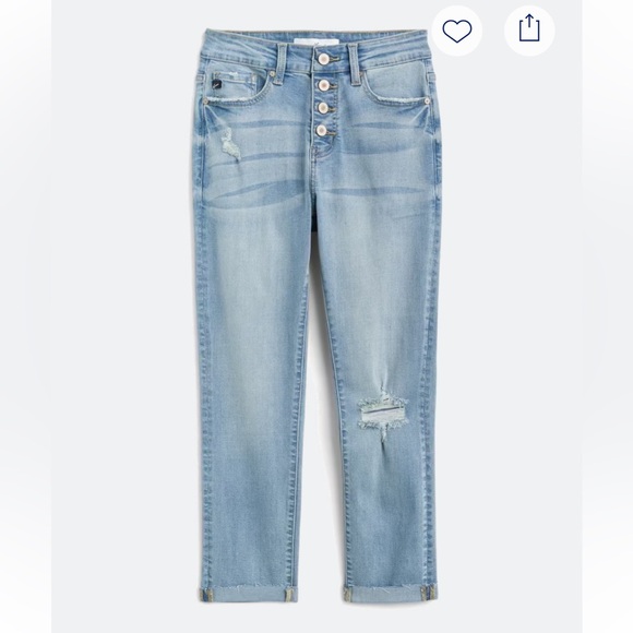 KanCan Denim - KanCan Light Blue Distressed Ankle Jeans